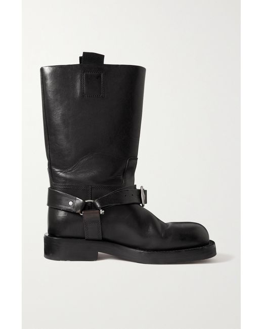 Burberry Buckled Leather Ankle Boots