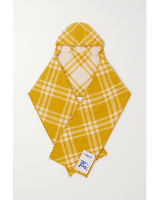 Burberry Hooded Checked Wool-jacquard Scarf