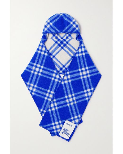 Burberry Hooded Checked Wool-jacquard Scarf