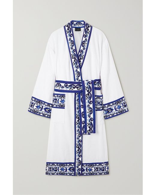 Dolce & Gabbana Printed Cotton-terry Robe