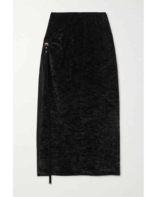 Jacquemus Embellished Stretch-velour Midi Skirt