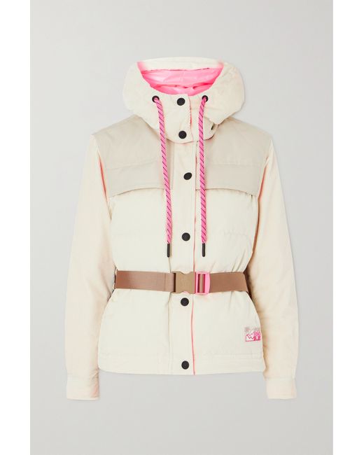 Moncler Grenoble Tetras Belted Canvas-trimmed Quilted Stretch-cotton Corduroy Down Ski Jacket