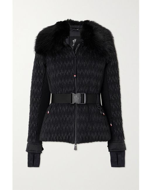 Moncler Grenoble Plantrey Hooded Belted Faux Fur-trimmed Quilted Shell Down Jacket