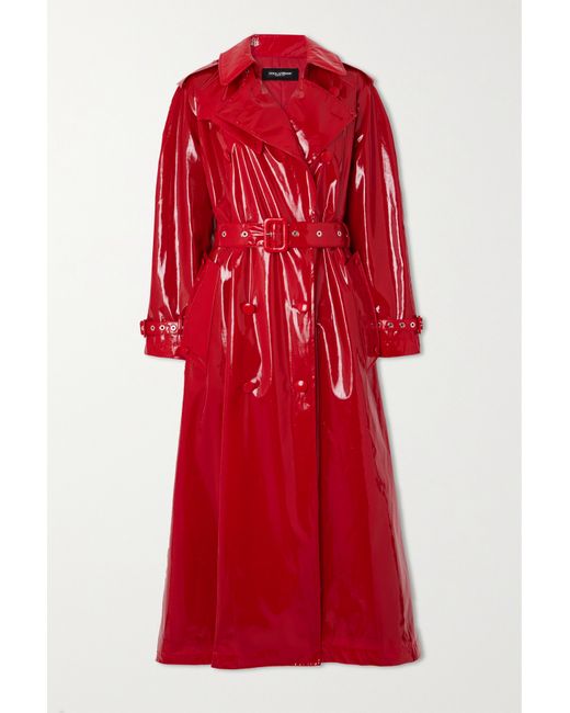Dolce & Gabbana Double-breasted Patent Faux Leather Coat
