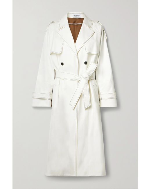 Partow Noah Belted Two-tone Cotton-twill Trench Coat