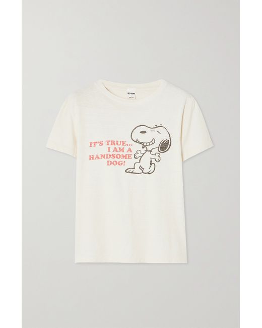 Re/Done Peanuts Printed Cotton-jersey T-shirt