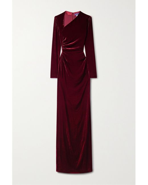 Ralph Lauren Collection Kinslee Ruched Velvet Gown