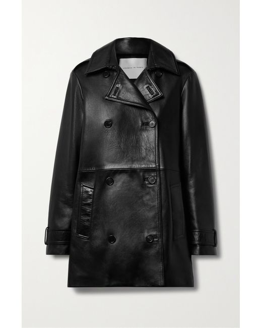 Veronica de Piante Charlotte Double-breasted Leather Trench Coat