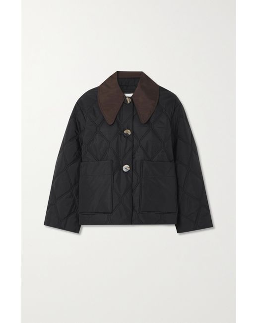 Ganni Two-tone Quilted Ripstop Jacket