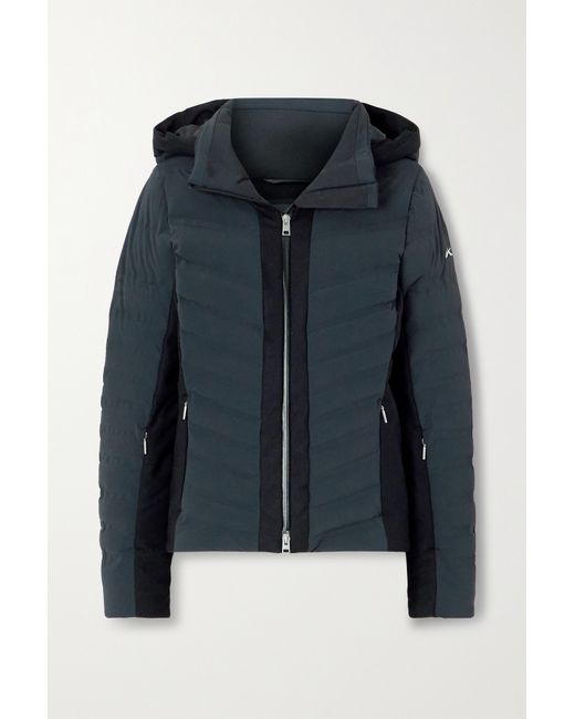 Kjus Cabox Hooded Two-tone Merino Wool-blend And Quilted Shell Jacket