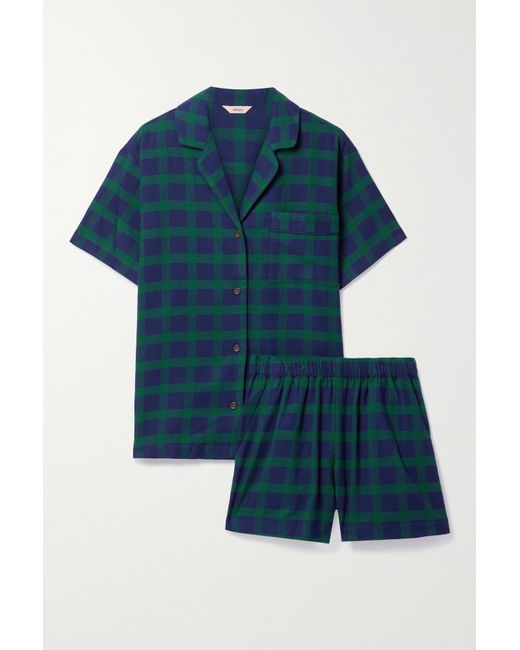 Eberjey Checked Cotton-flannel Pajama Set
