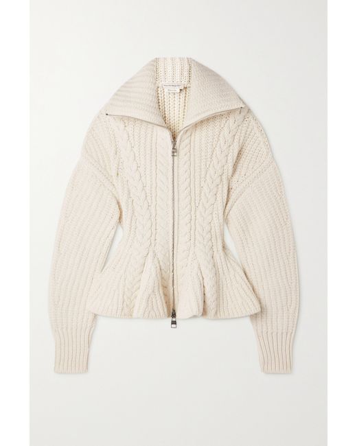 Alexander McQueen Cable-knit Wool-blend Cardigan
