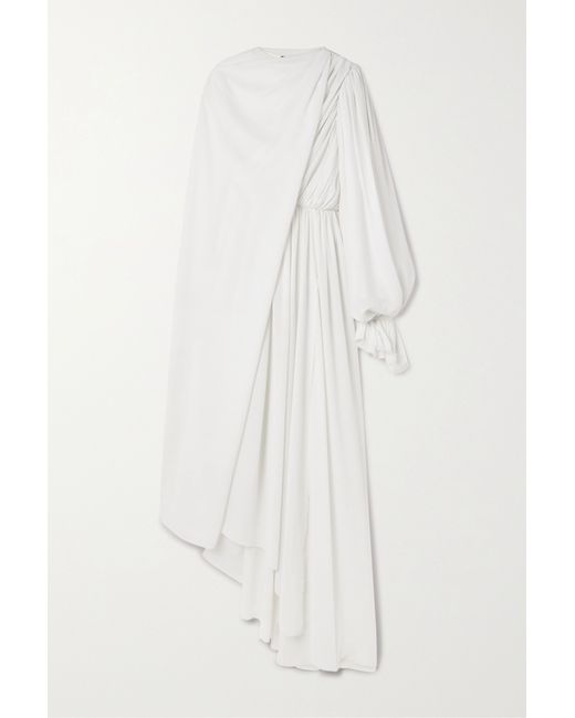 Balenciaga Asymmetric Draped Cape-effect Pleated Crepe Dress