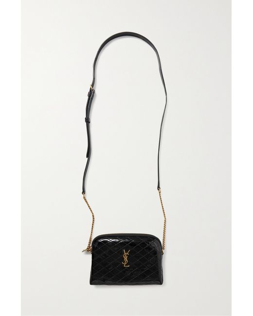 Saint Laurent Gaby Quilted Patent-leather Shoulder Bag