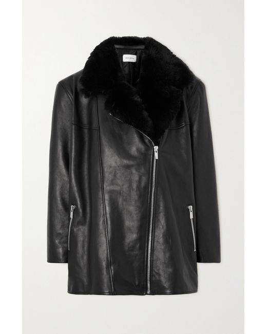 Magda Butrym Faux Fur-trimmed Leather Jacket