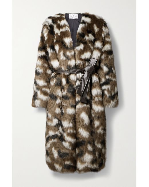 Sea Karlie Oversized Belted Faux Fur Coat