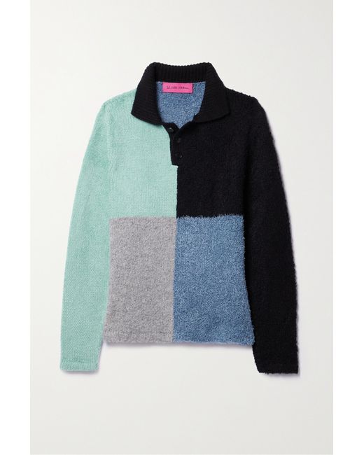 The Elder Statesman block Knitted Polo Sweater