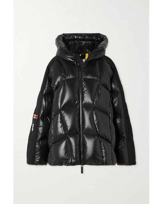Moncler Genius Adidas Originals Beiser Hooded Quilted Jersey-trimmed Glossed-shell Down Coat