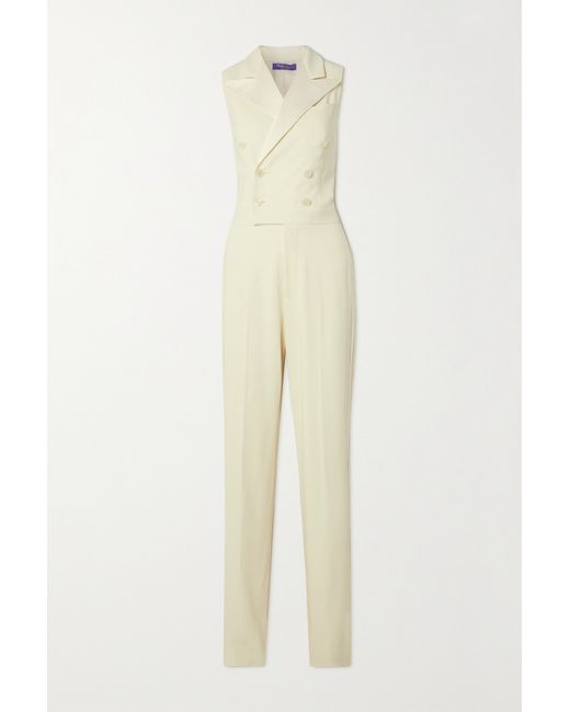 Ralph Lauren Collection Leonie Satin-trimmed Crepe Jumpsuit