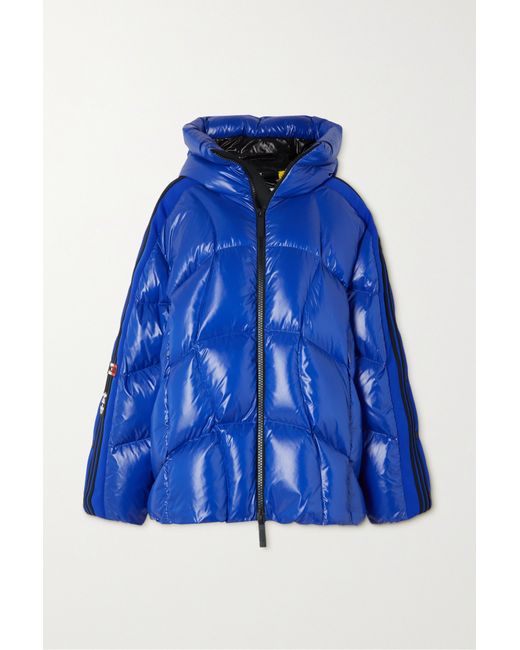 Moncler Genius Adidas Originals Chambery Hooded Jersey-trimmed Glossed-shell Down Jacket