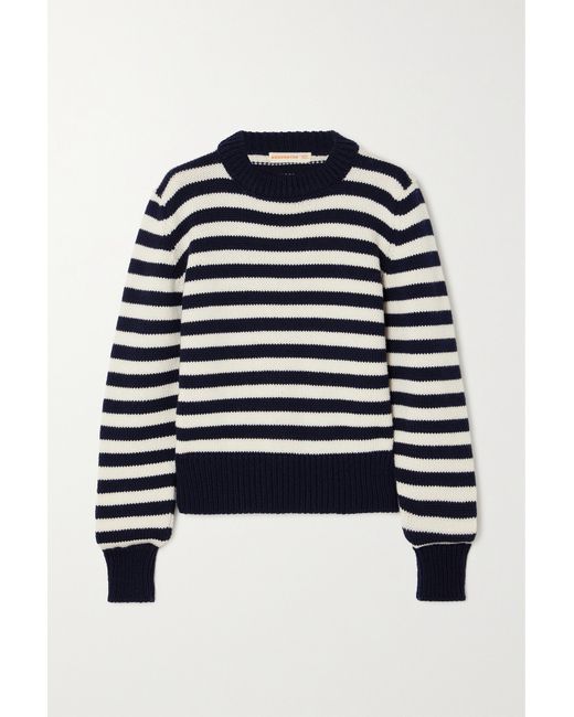 Daughter Net Sustain Agnes Striped Wool Sweater Navy