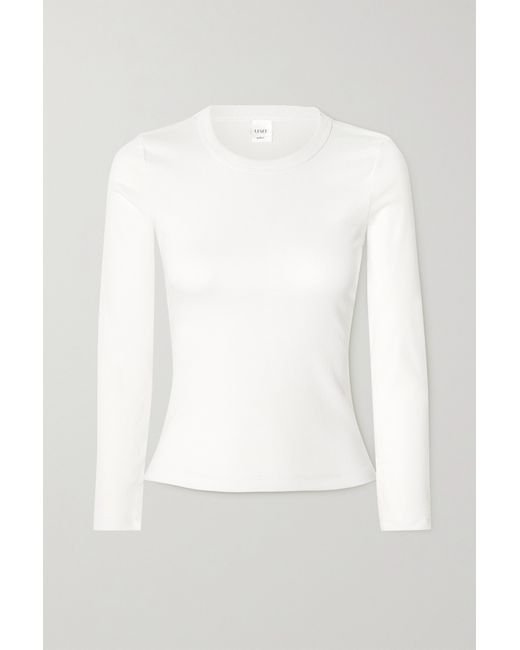 Leset Kelly Ribbed Stretch-cotton Jersey Top