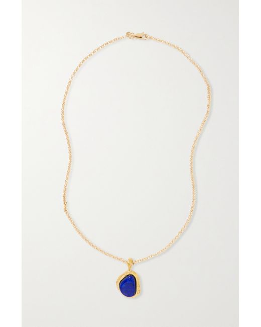 Alighieri The Droplet Of Horizon Gold-plated Lapis Lazuli Necklace