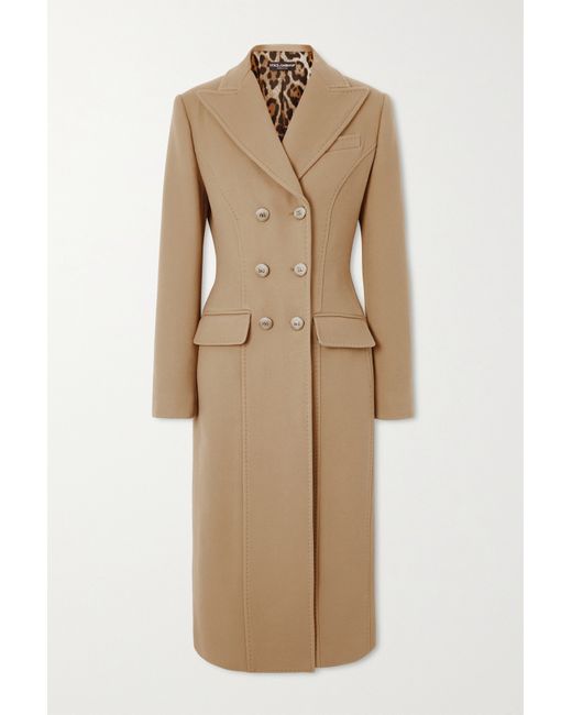 Dolce & Gabbana Double-breasted Wool And Cashmere-blend Coat Tan