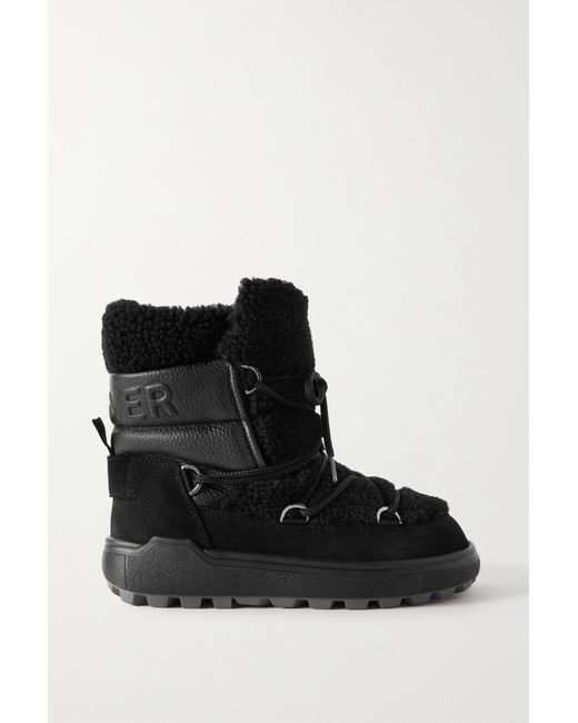 Bogner Chamonix Shearling Leather And Suede Snow Boots
