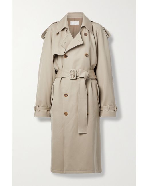 The Row June Belted Cotton-gabardine Trench Coat Taupe