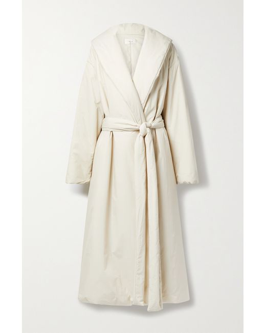 The Row Francine Padded Oversized Belted Shell Coat