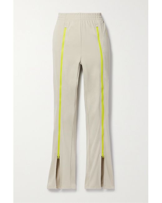Adidas by Stella McCartney Truecasuals Zip-detailed Recycled-jersey Flared Track Pants Gray