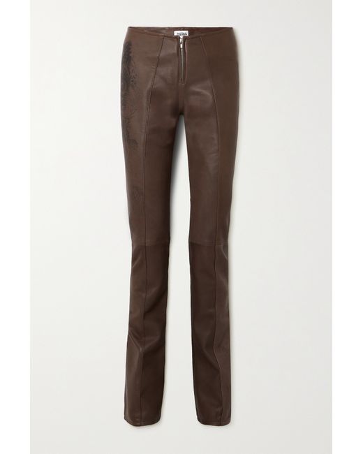 Jean Paul Gaultier Printed Leather Bootcut Pants