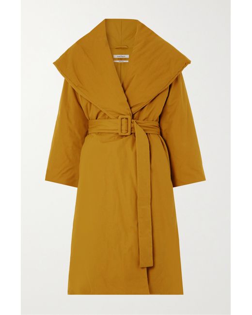 Another Tomorrow Net Sustain Belted Padded Organic Cotton Coat