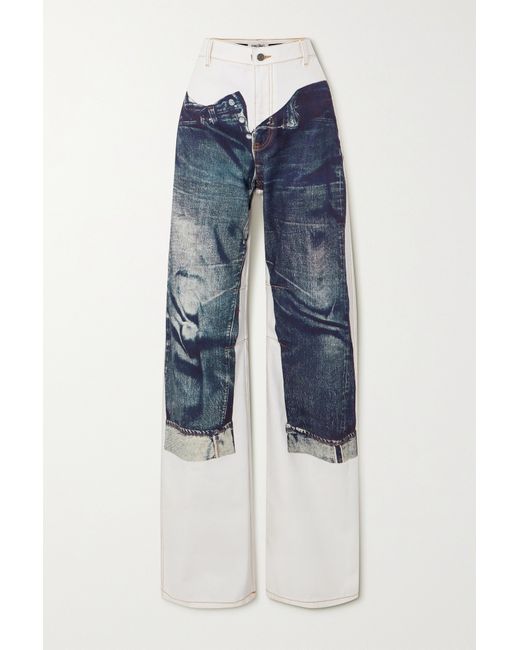 Jean Paul Gaultier Printed High-rise Wide-leg Jeans