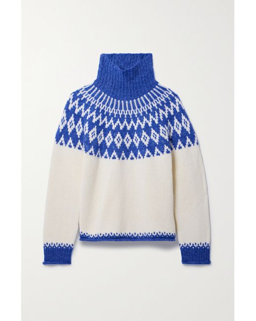 Alex Mill Bailey Fair Isle Merino Wool-blend Turtleneck Sweater