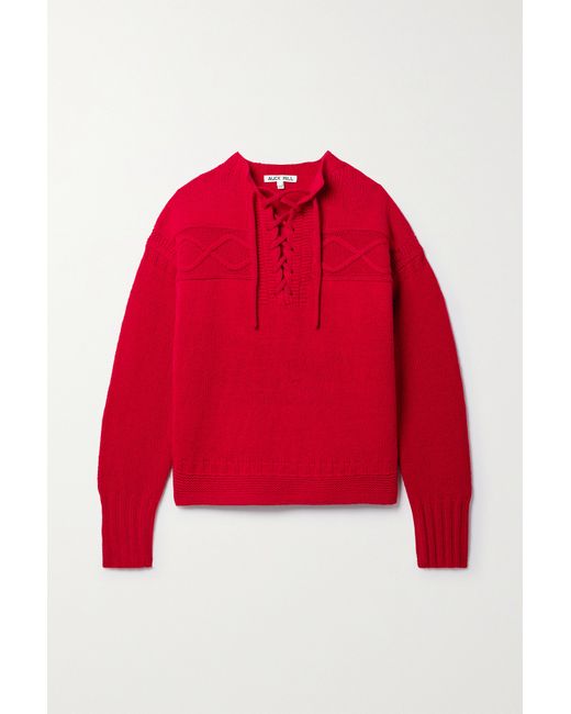 Alex Mill Lace-up Merino Wool-blend Sweater