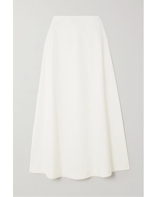 Matteau Net Sustain Organic Cotton-blend Twill Midi Skirt