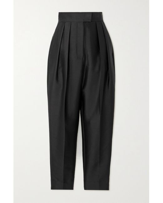 Zimmermann Matchmaker Pleated Wool And Silk-blend Tapered Pants