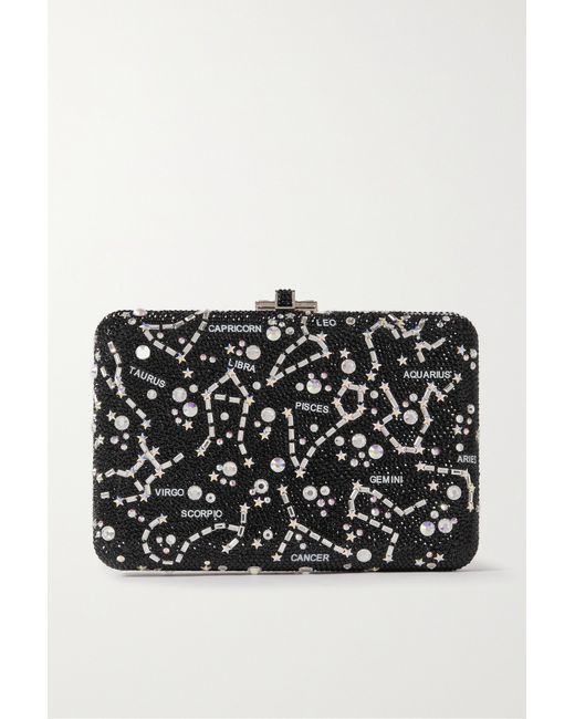 Judith Leiber Couture Constellation Crystal-embellished Leather Clutch
