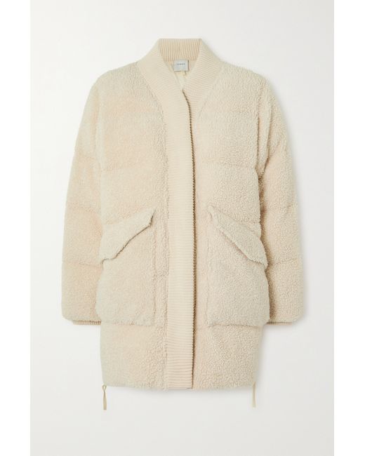 Varley Wynn Ribbed Knit-trimmed Quilted Faux Shearling Coat