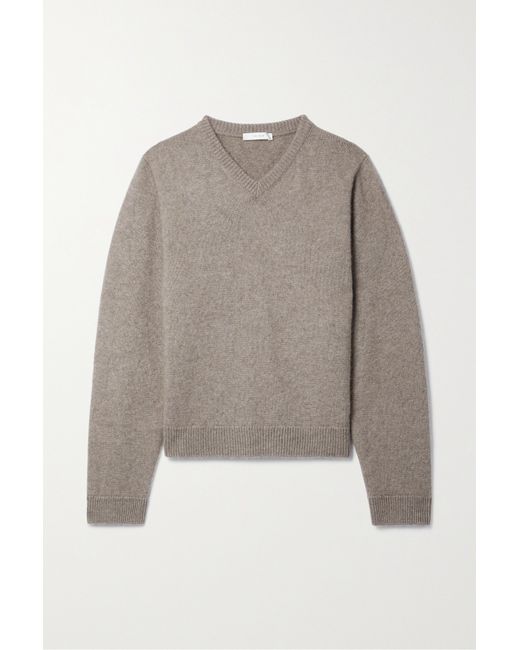 The Row Enrica Cashmere Sweater Taupe