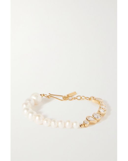 Completedworks Glitch Recycled Vermeil Pearl And Cubic Zirconia Bracelet