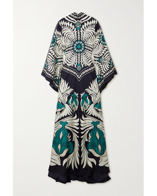 La Double J. Magnifico Printed Silk-twill Maxi Dress