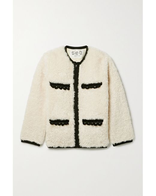 Sea Harper Crocheted Wool-trimmed Faux Fur Jacket