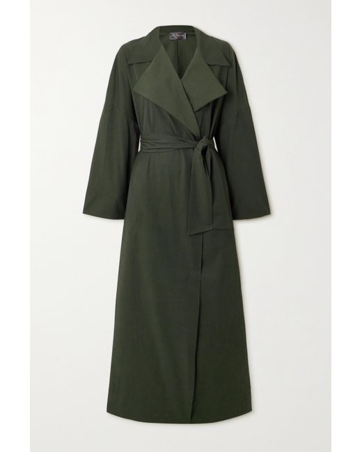 Cortana Net Sustain Camille Belted Twill Trench Coat