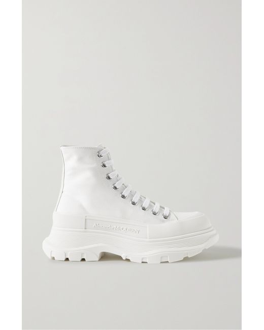 Alexander McQueen Canvas Exaggerated-sole High-top Sneakers
