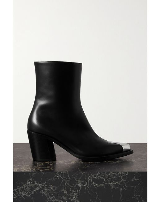 Alexander McQueen Punk Embellished Leather Ankle Boots