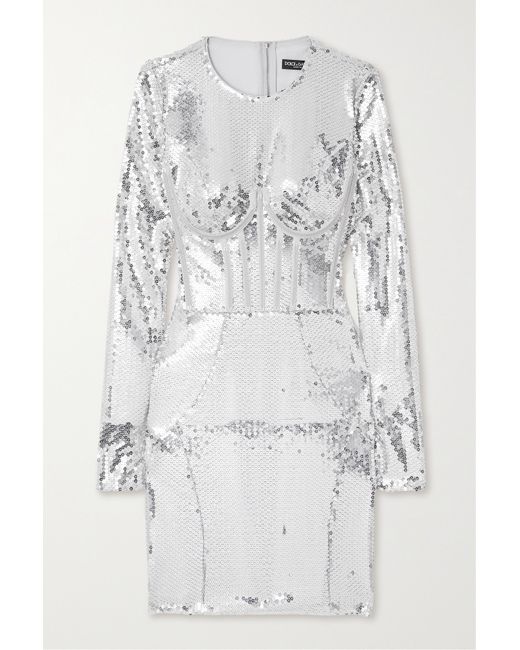 Dolce & Gabbana Sequined Tulle Mini Dress