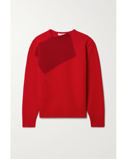 The Row Enid Two-tone Wool And Cashmere-blend Sweater